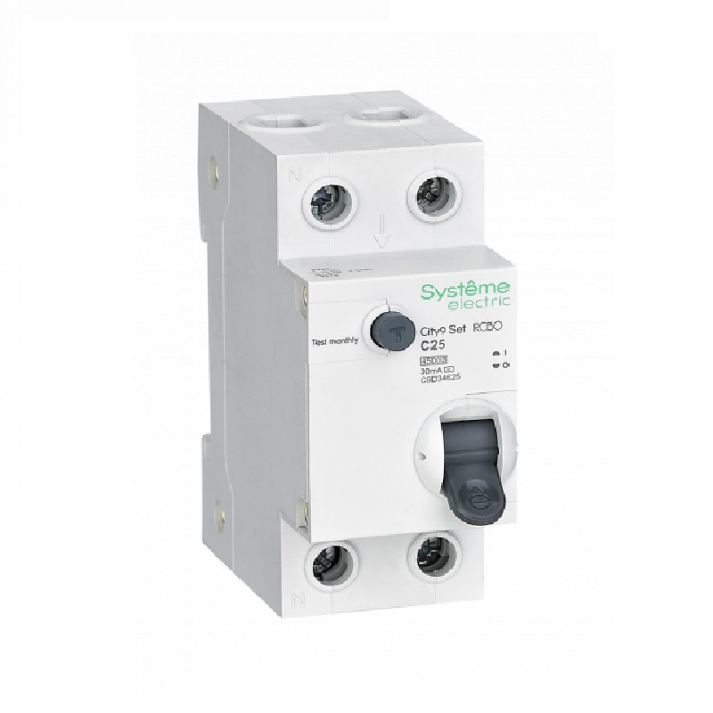 Дифференциальный автомат City9 АВДТ 4,5кА, С 25А, 30мА, тип АС, 1P+N. SE C9D34625