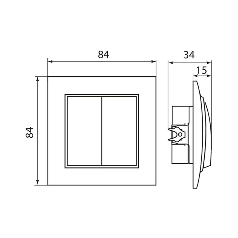 Выключатель с/у Минск ERV10-123-10, 2 клавиши, с/инд, белый