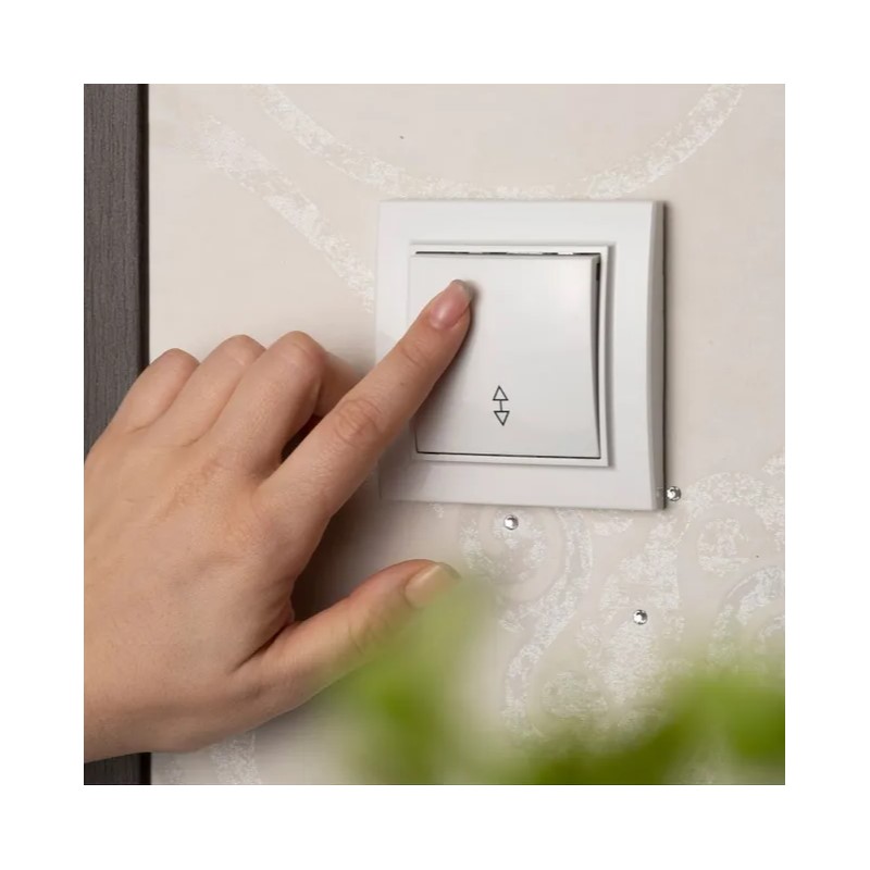 Переключатель с/у Минск ERV10-025-10, 1 клавиша, б/инд, белый