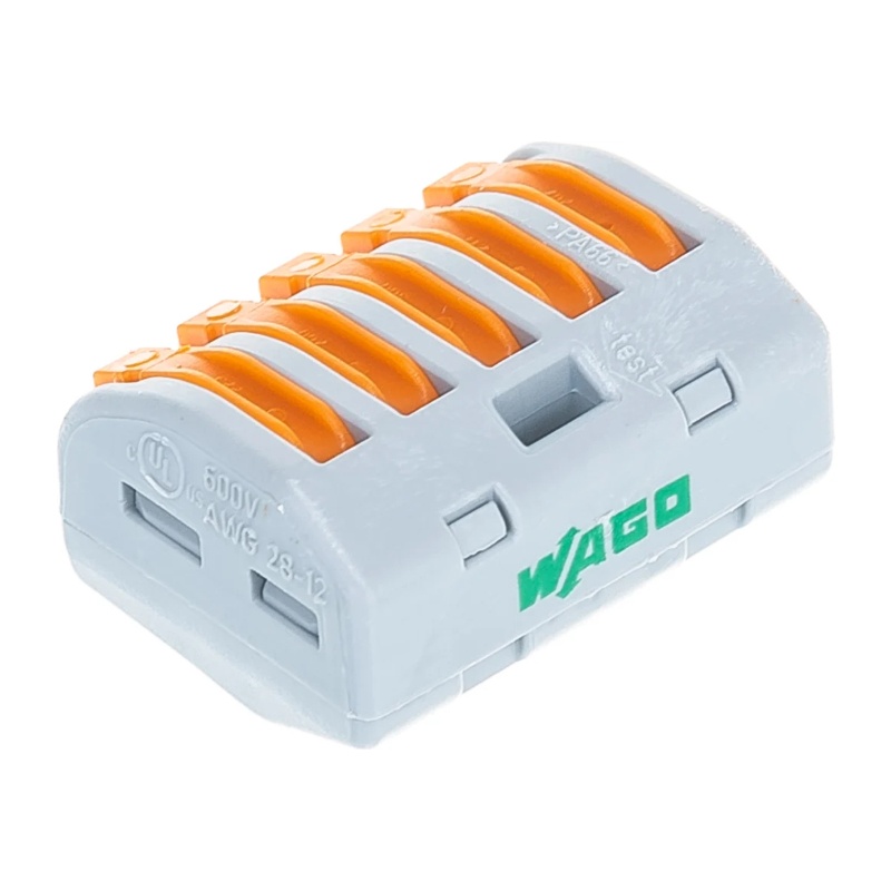 Клемма с рычажком WAGO 222-415 без пасты, 5 проводов 0,08-2,5 мм2 (40 шт.)