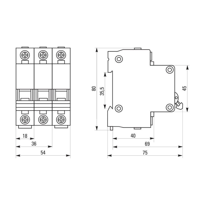 Выключатель автоматический EKF ВА 47-29 4,5кА, С 32А, 1П
