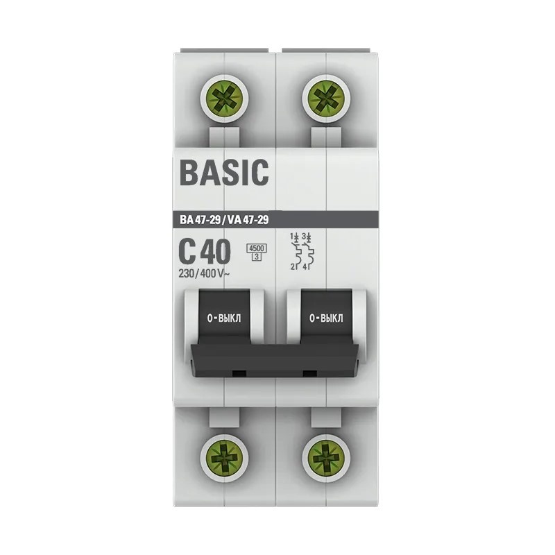 Выключатель автоматический EKF ВА 47-29 4,5кА, С 40А, 2П