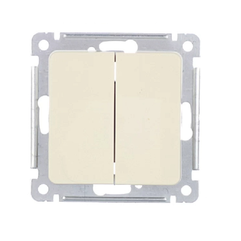 Выключатель с/у Master ВС10-451-01, 2 клавиши, б/инд, слоновая кость