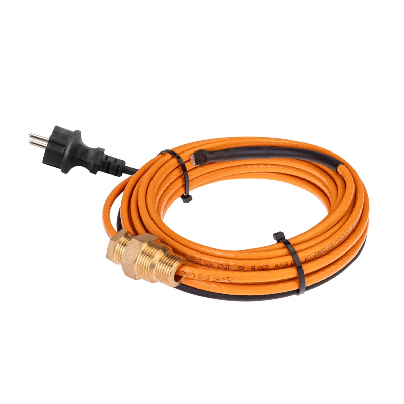 Кабель греющий саморегулирующийся Rexant SRP 10HTM2-CT, для установки в трубу, 10 Вт/м (8 м)