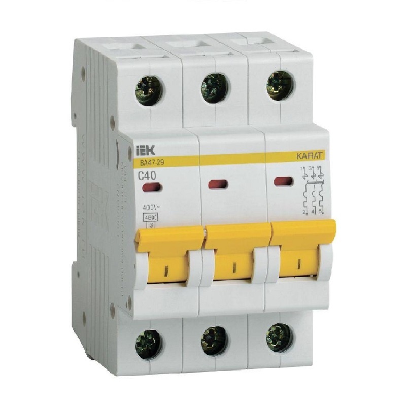 Автоматический выключатель IEK Karat ВА 47-29 4,5кА, С 40А, 3П, MVA20-3-040-C