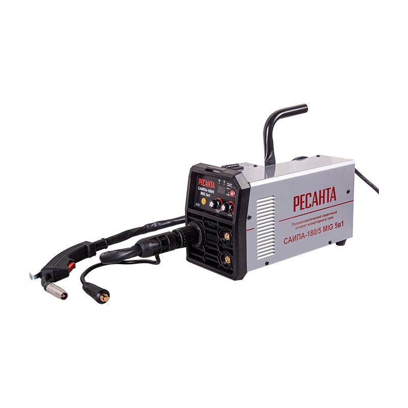 РЕСАНТА Инверторный сварочный полуавтомат САИПА 180/5 5в1 (30-180А 140-260В ПВ70% 1,6-4мм;  0,6-1,0м