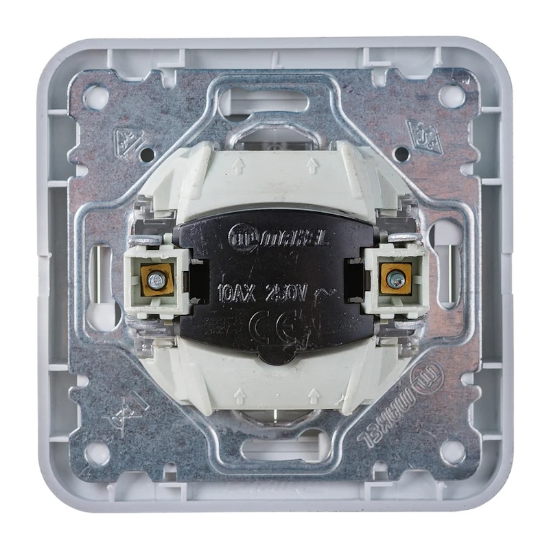 Выключатель с/у Mimoza 12023, 2 клавиши, с/инд, белый