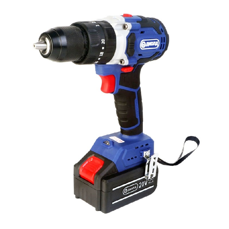 Дрель-шуруповерт ударный аккумуляторная Diold 10310005 13 мм, 90 Нм, 20 В, Li-ion, 2х4 Ач, кейс