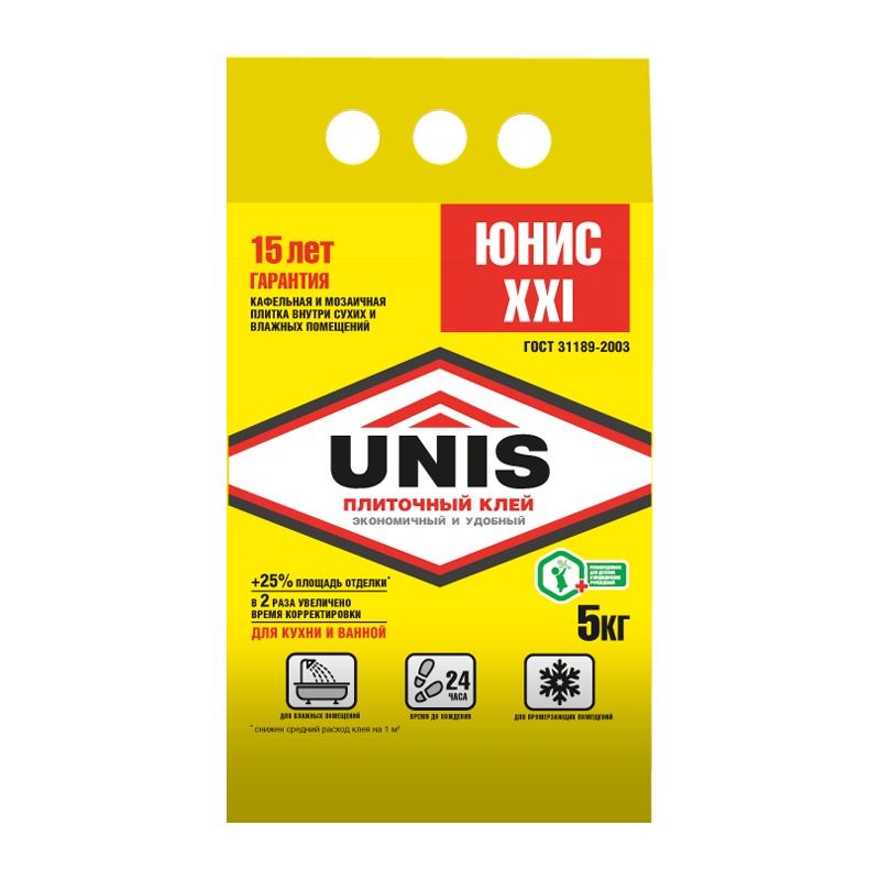 Юнис - универсальный плиточный клей для укладки плитки малого и среднего формата - ГК UNIS