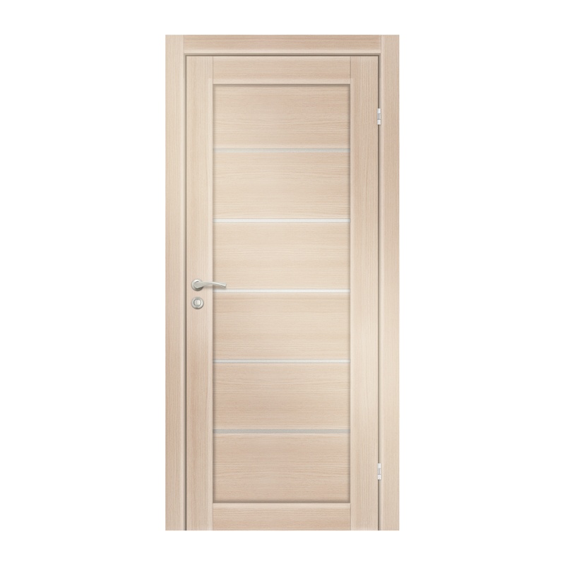 Полотно дверное Olovi Канзас, со стеклом, беленый дуб, б/п, б/ф (700х2000 мм)