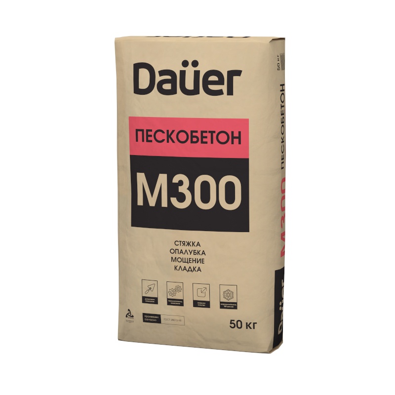 Сухая смесь Пескобетон М-300 Dauer, 50 кг купить в интернет-гипермаркете  «Сатурн» г. Москве