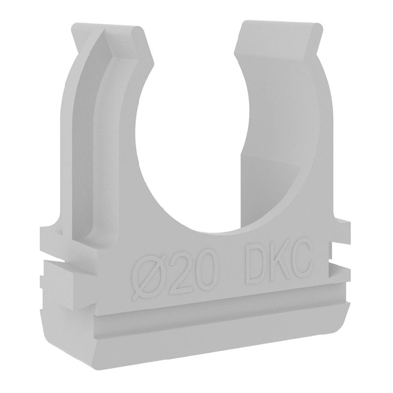 Держатель-клипса для труб DKC, пластик, d=20 мм, серый (100 шт.)