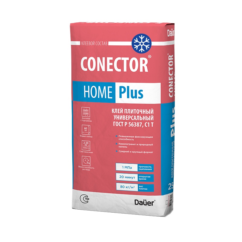 Клей плиточный универсальный Dauer Connector Home Plus зимний -10С (25 кг)