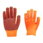 Перчатки акриловые утепленные с начесом и ПВХ (оранжевые)