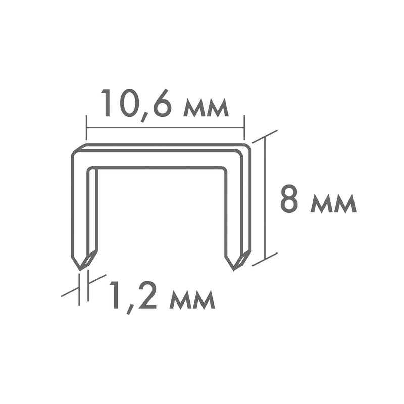 Скобы для степлера Biber 85822 тип 140, 8 мм (1000 шт.)