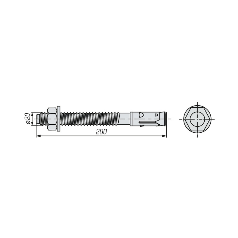 Анкер клиновой SWFS М20х200 (10 шт)