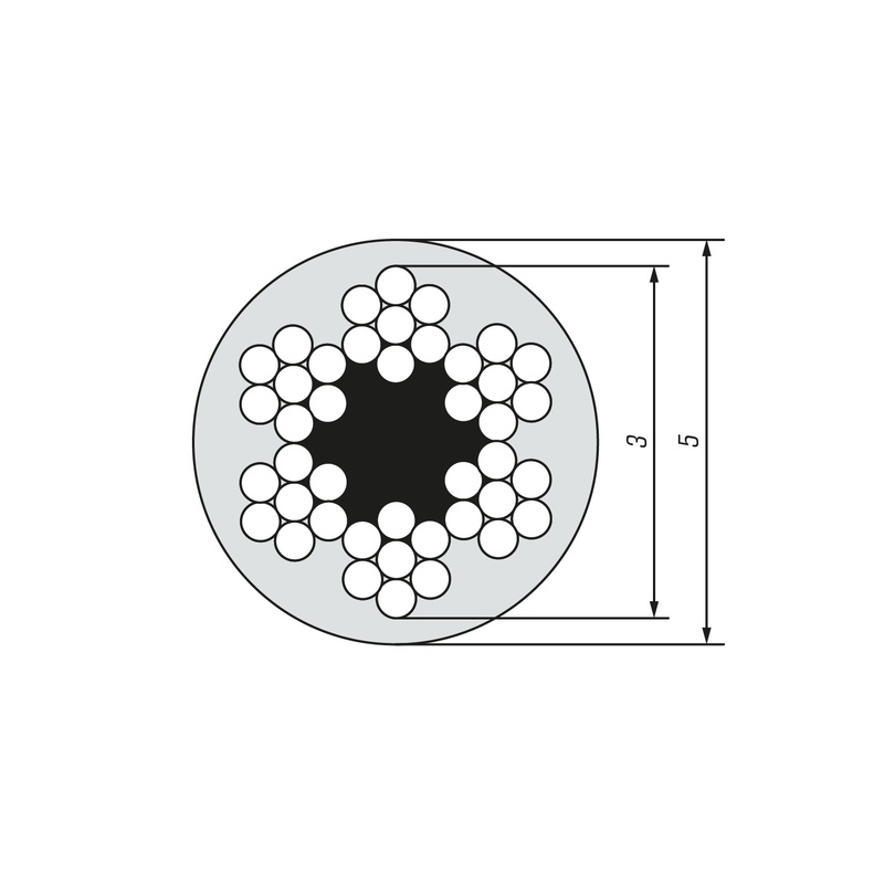 Трос в оплетке SWFS ПВХ 3/5 (250 м)