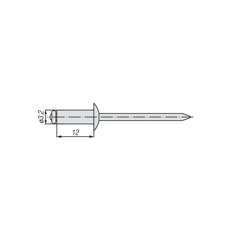 Заклепка вытяжная комбинированная SWFS 3,2х12 (100 шт)