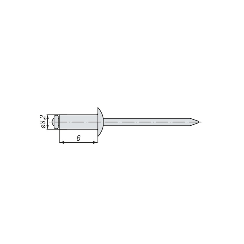 Заклепка вытяжная комбинированная SWFS 3,2х6 (28 шт) пакетик