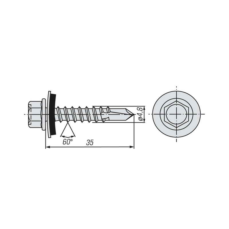 Саморез кровельный SWFS Premium RAL-5021 ZP 4,8х35 (4200 шт)