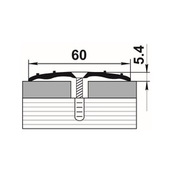 Порог стыкоперекрывающий Лука, бронза (1,8 м х 60 мм)