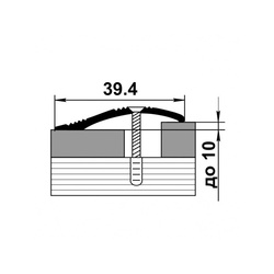 Порог разноуровневый Лука, дуб темный, перепад 2,2-10 мм (0,9 м х 39,4 мм)