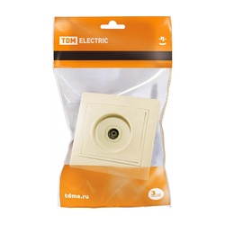 Розетка телевизионная TV с/у Таймыр SQ1814-0122, 1 гнездо, слоновая кость