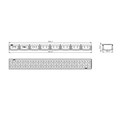 Лоток водоотводный в сборе с решеткой Standartpark 0881011 1000х125х70 мм