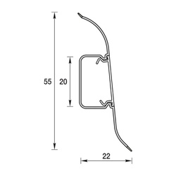 Плинтус Ideal Комфорт 351, с кабель-каналом, каштан, 55 мм (2,2 м)