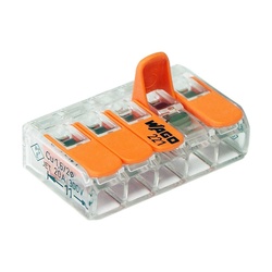 Клемма с рычажком WAGO 221-415 без пасты, 5 проводов 0,14-4 мм2 (25 шт)