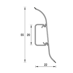 Плинтус Ideal Классик, с кабель каналом, венге темный, 55 мм (2,2 м)