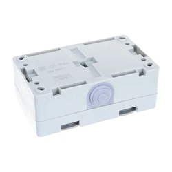 Розетка о/у Аллегро 1272, 2 гнезда, горизонтальная, с/з, з/ш и крышкой,  IP54, серая