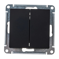 Выключатель с/у Atlasdesign ATN001051, 2 клавиши, б/инд, карбон