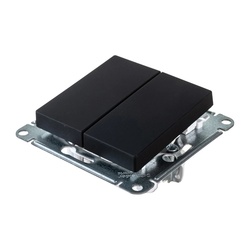 Выключатель с/у Atlasdesign ATN001051, 2 клавиши, б/инд, карбон