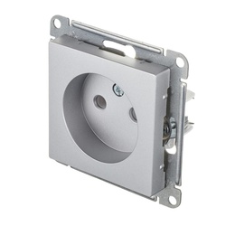 Розетка с/у AtlasDesign ATN000341, 1 гнездо, б/з, алюминий