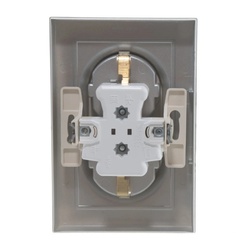 Розетка с/у Atlasdesign ATN000324, 2 гнезда, с/з, алюминий