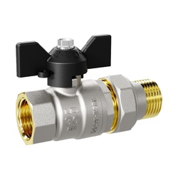 Кран шаровый PN40, 1/2" В/Н, со сгоном, бабочка