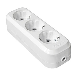 Колодка 3 гнезда E303 с/з, 16 А, 230 В, АВС-пластик, белая