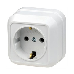 Розетка о/у Makel 45108, 1 гнездо, с/з, белая