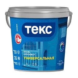 Эмаль универсальная Текс акриловая глянцевая А (0,9 л)