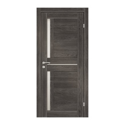 Полотно дверное OLOVI Орегон экошпон Дуб Графит 900х2000 мм со стеклом