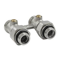Узел нижнего подключения радиатора Н-образный, 1/2"х3/4" НР, прямой
