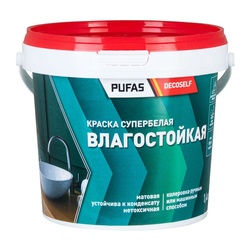 Краска влагостойкая Pufas Decoself белая, морозостойкая (1,4 кг)