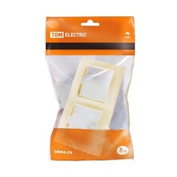 Рамка 2-х постовая Таймыр SQ1814-0126, горизонтальная, слоновая кость