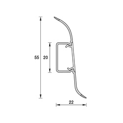 Плинтус Ideal Комфорт, с кабель-каналом, дуб капучино, 55 мм (2,5 м)