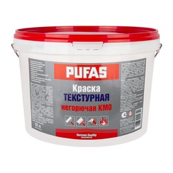 Текстурная негорючая краска Pufas КМ0 немороз., белая, 0,5 мм (10 л)