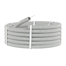 Труба гофрированная DKC ПВХ легкая с зондом, d=20 мм, серая (100п.м.)