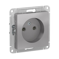 Розетка с/у AtlasDesign ATN000341, 1 гнездо, б/з, алюминий