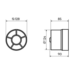 Вентилятор приточно-вытяжной НашВент Джаз 125 Плюс (турбо), 244 м3/ч
