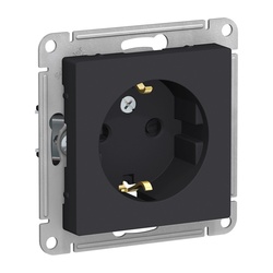 Розетка с/у Atlasdesign ATN001045, 1 гнездо, с/з, з/ш, карбон